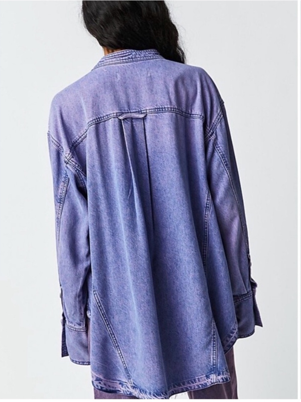 We The Free Lavender Purple Button Pullover Shirt - Picture 2 of 3